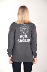 YENİ 112 ACİL SAĞLIK SIFIR YAKA FÜME SWİTH (UNİSEX-2 İPLİK)