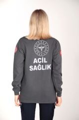 YENİ 112 ACİL SAĞLIK SIFIR YAKA FÜME SWİTH (UNİSEX-2 İPLİK)