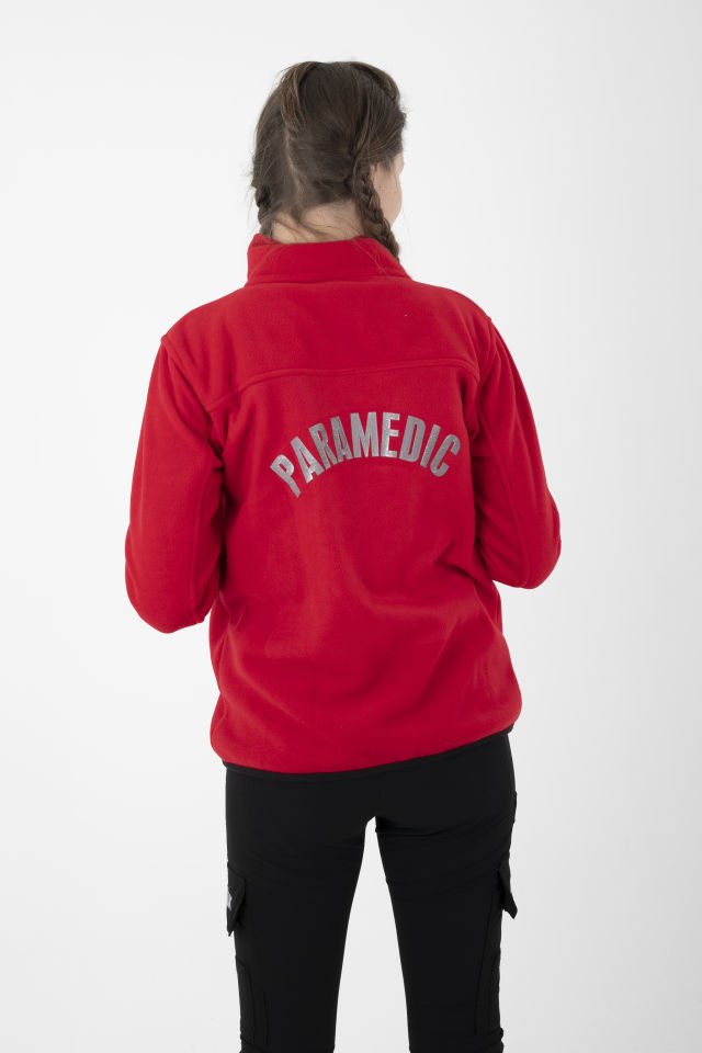Paramedik Fermuarlı Kırmızı Polar (Unisex)