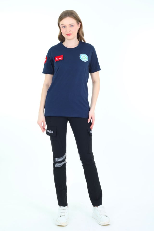 Yeni Evde Sağlık Lacivert Penye T-shirt (Unisex)