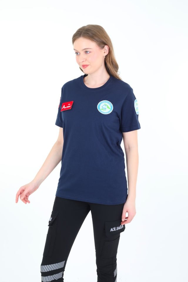 Yeni Evde Sağlık Lacivert Penye T-shirt (Unisex)