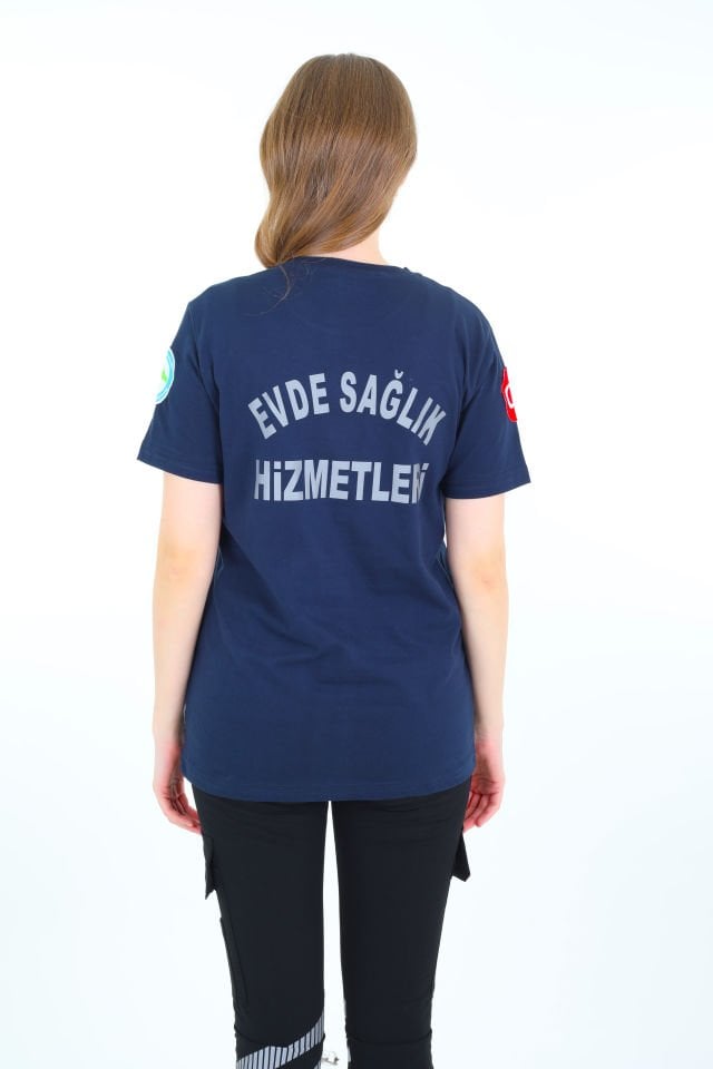 Yeni Evde Sağlık Lacivert Penye T-shirt (Unisex)