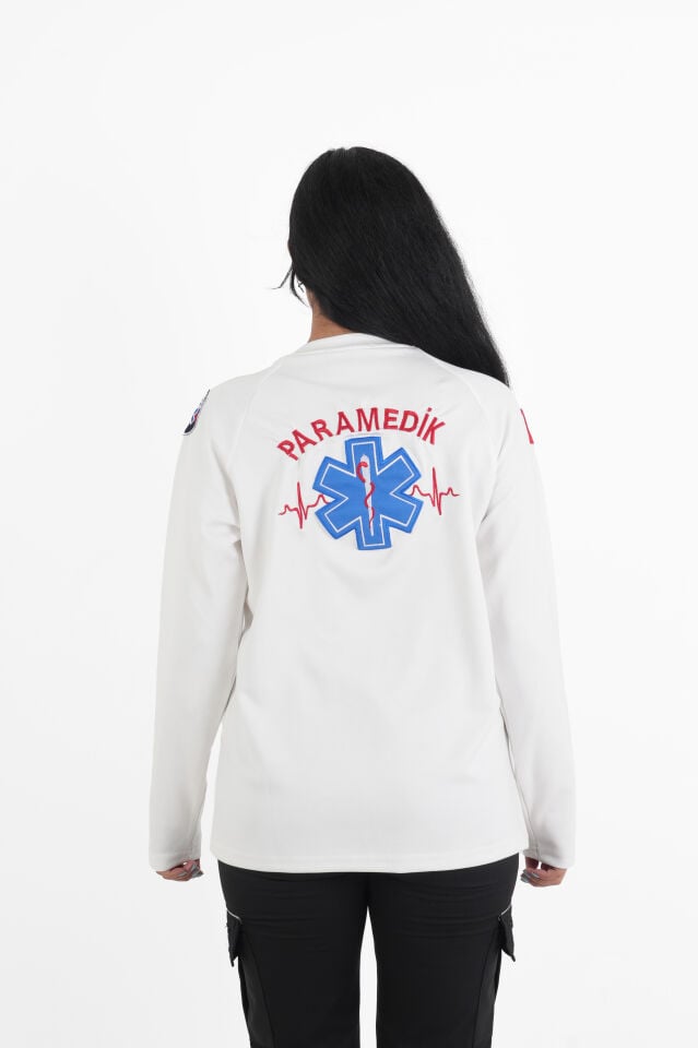 Paramedik Beyaz Oysho Kumaş Sıfır Yaka Swit (Unisex)
