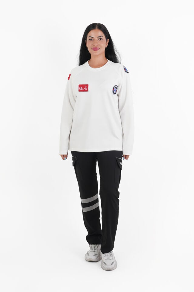 Paramedik Beyaz Oysho Kumaş Sıfır Yaka Swit (Unisex)
