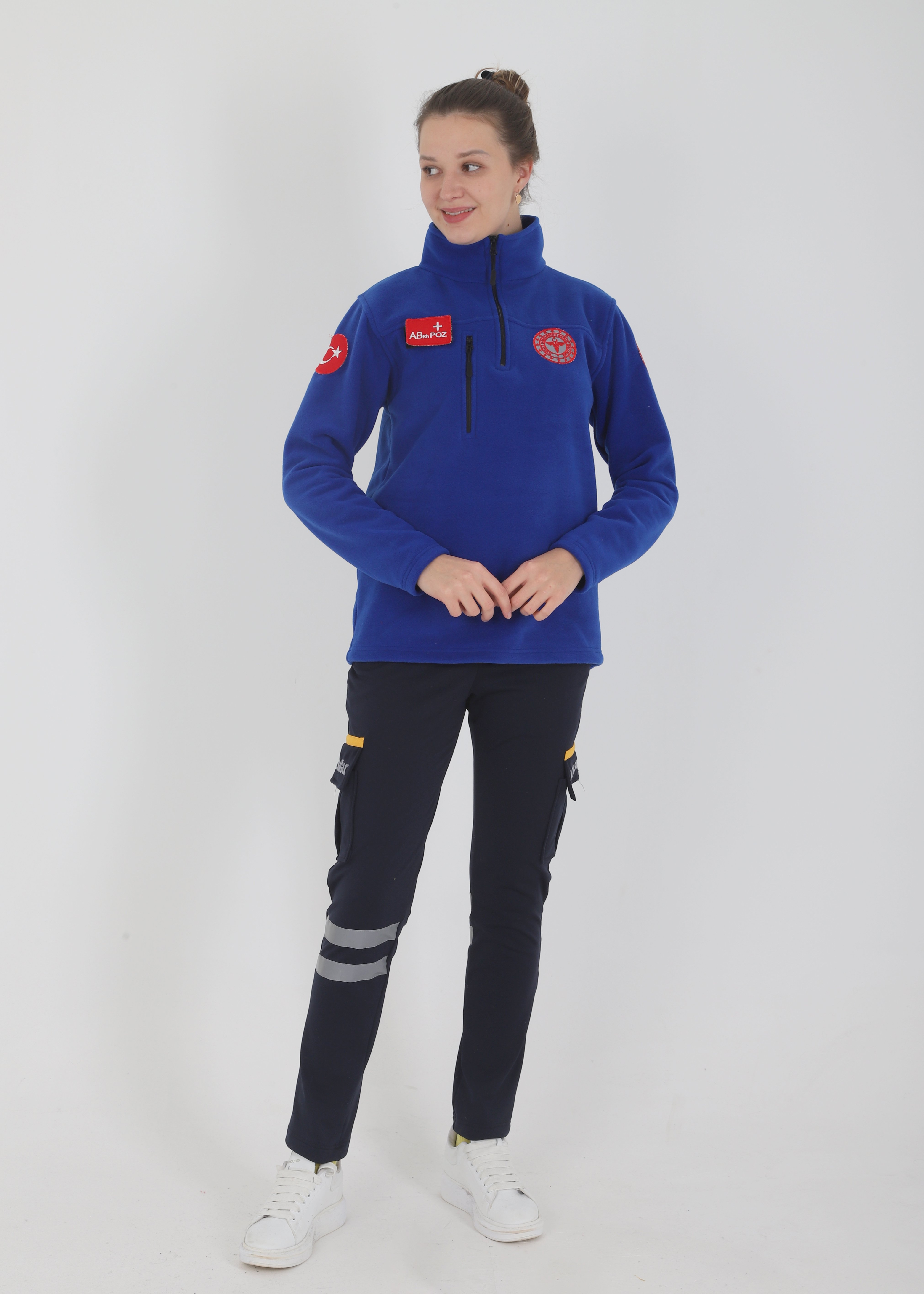 Yeni 112 Acil Sağlık Sax Mavisi Fermuarlı Swit (Unisex)