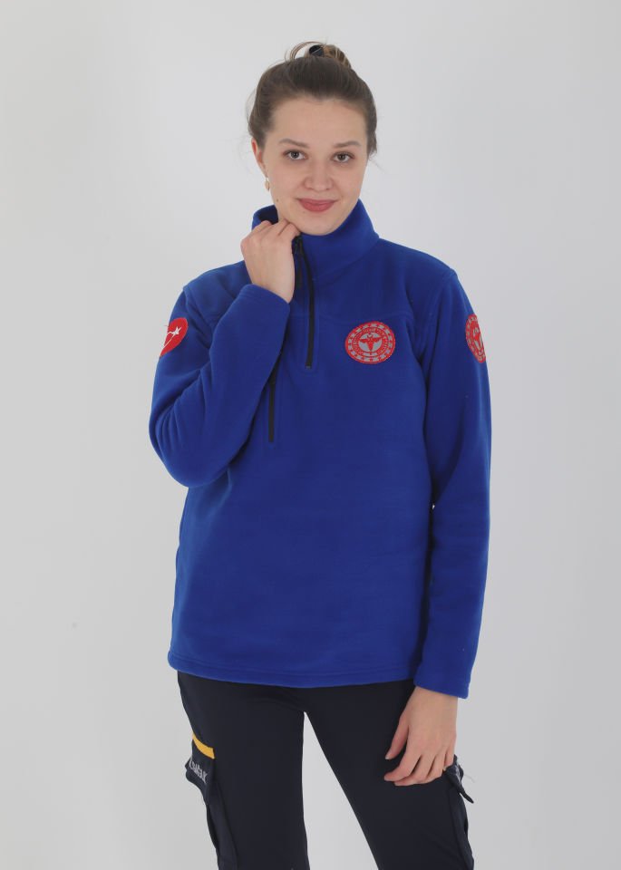 Yeni 112 Acil Sağlık Sax Mavisi Fermuarlı Swit (Unisex)