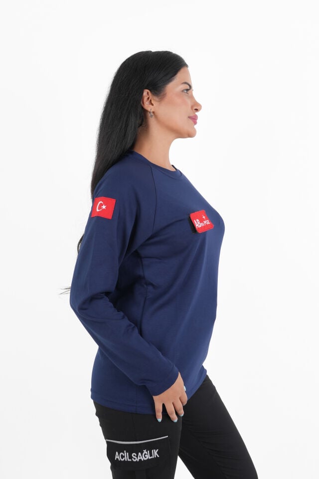 112 Acil Sağlık Lacivert Oysho Kumaş Sıfır Yaka Swit (Unisex)