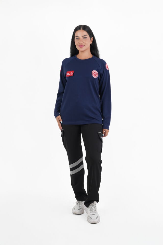 112 Acil Sağlık Lacivert Oysho Kumaş Sıfır Yaka Swit (Unisex)
