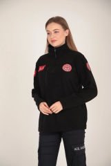 Yeni Siyah Evde Sağlık Fermuarlı Swit (Unisex)