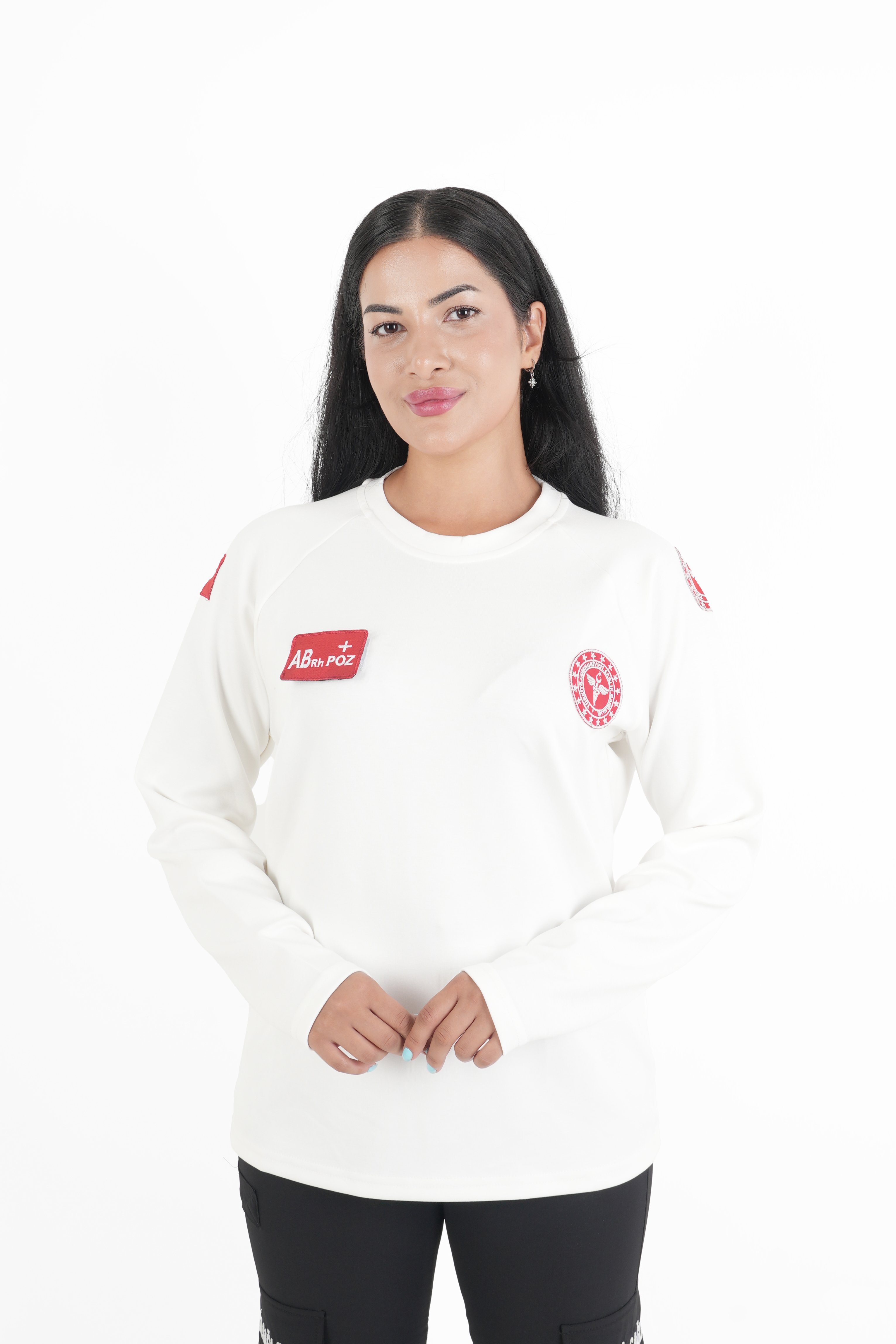 112 Acil Sağlık Beyaz Oysho Kumaş Sıfır Yaka Swit (Unisex)