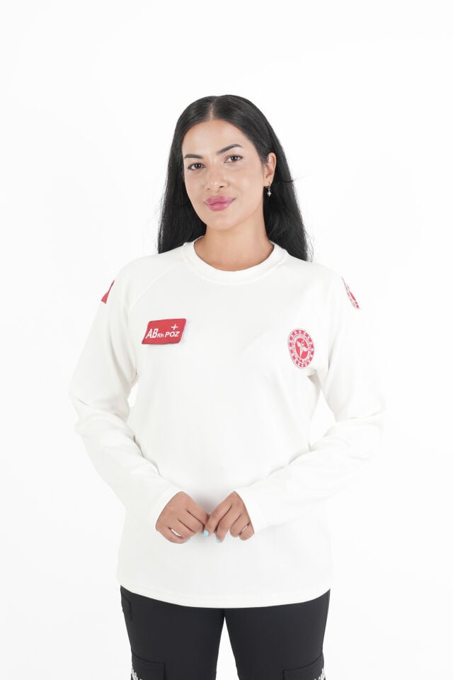 112 Acil Sağlık Beyaz Oysho Kumaş Sıfır Yaka Swit (Unisex)
