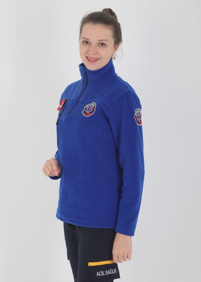 Yeni Paramedik Sax Mavisi Fermuarlı Swit (Unisex)