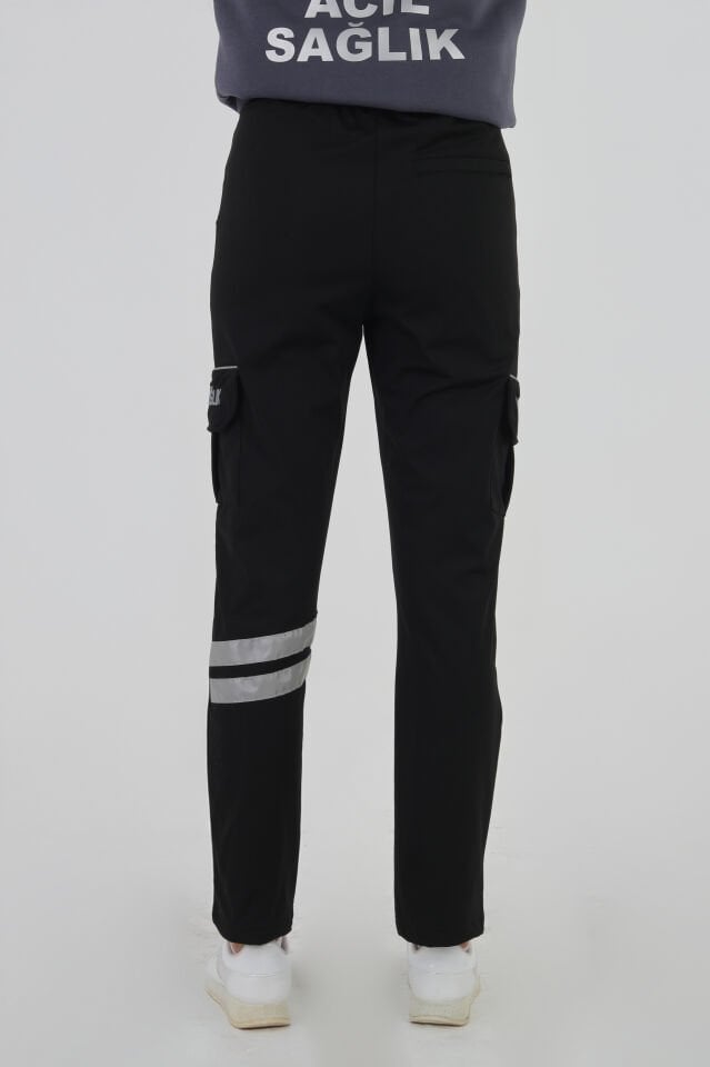 YENİ 112 Acil Sağlık Kışlık Siyah Likralı Eşofman Pantolon (Unisex)