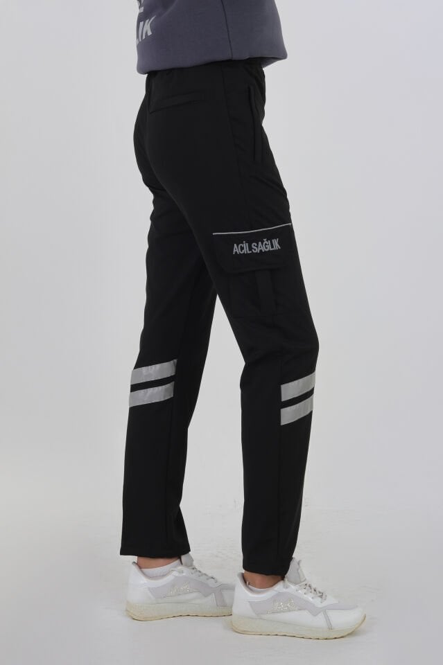 YENİ 112 Acil Sağlık Kışlık Siyah Likralı Eşofman Pantolon (Unisex)