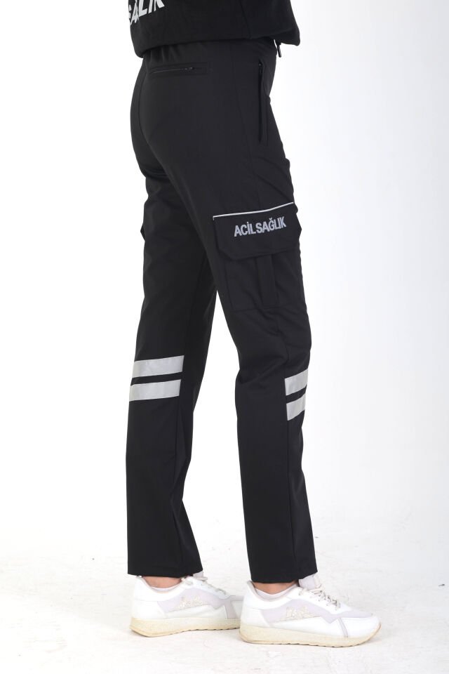 YENİ 112 Acil Sağlık Kışlık Siyah Likralı Eşofman Pantolon (Unisex)
