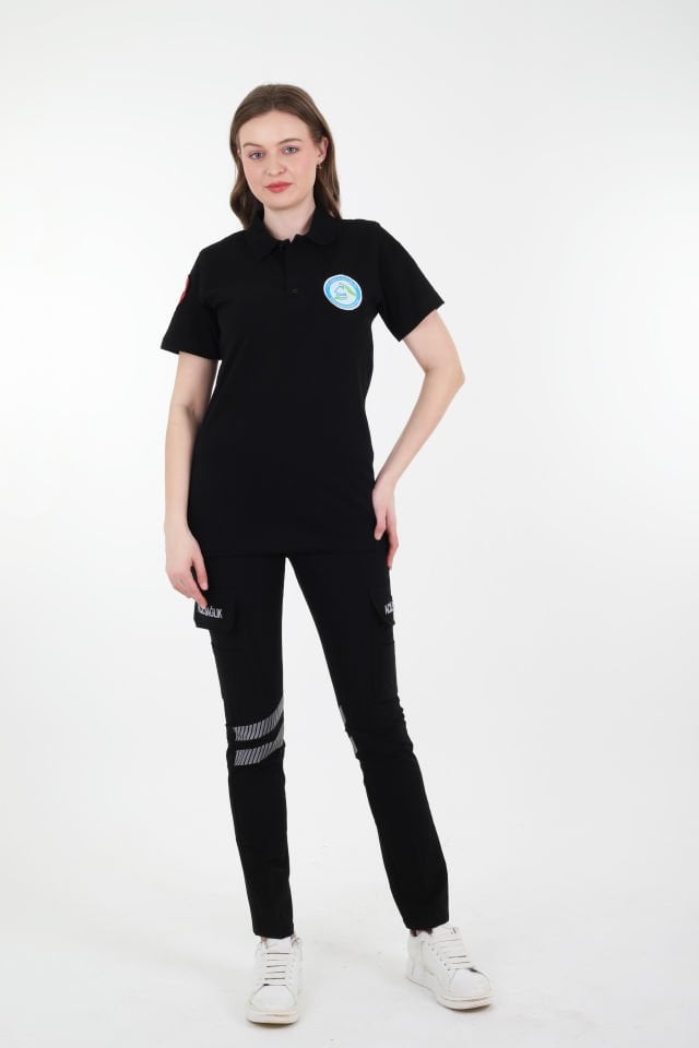 Evde Sağlık Siyah Lacost T-shirt (Unisex)