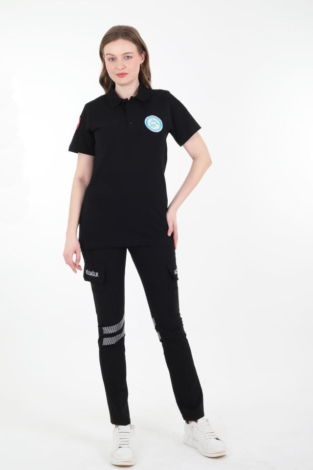 Evde Sağlık Siyah Lacost T-shirt (Unisex)