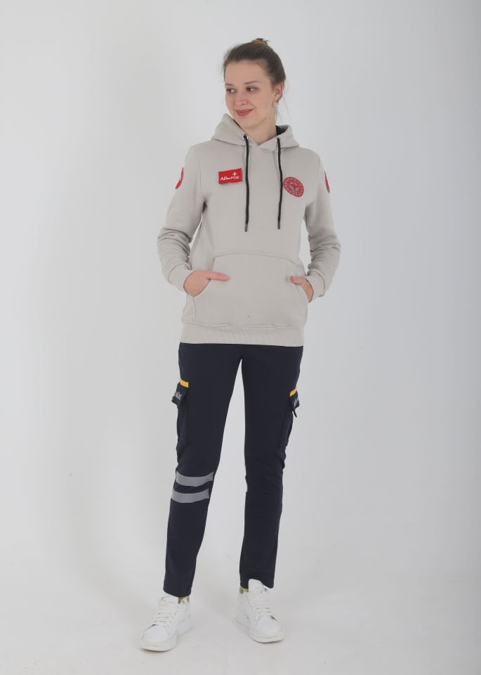 Yeni 112 Acil Sağlık Bej Kapşonlu Swit (Unisex)
