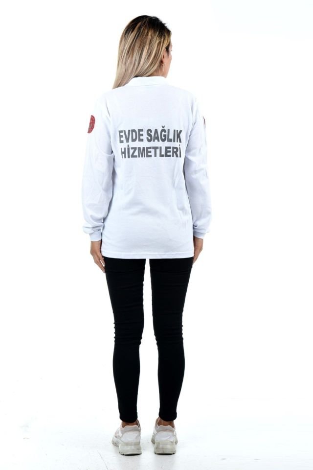 Evde Sağlık Kırmızı Uzun Kollu Lacost T-Shirt (Unisex)