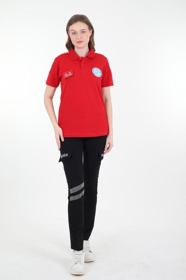 Evde Sağlık Kırmızı Lacost T-Shirt (Unisex)