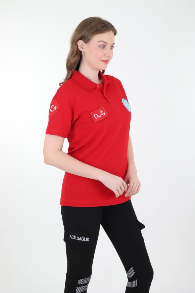 Evde Sağlık Kırmızı Lacost T-Shirt (Unisex)