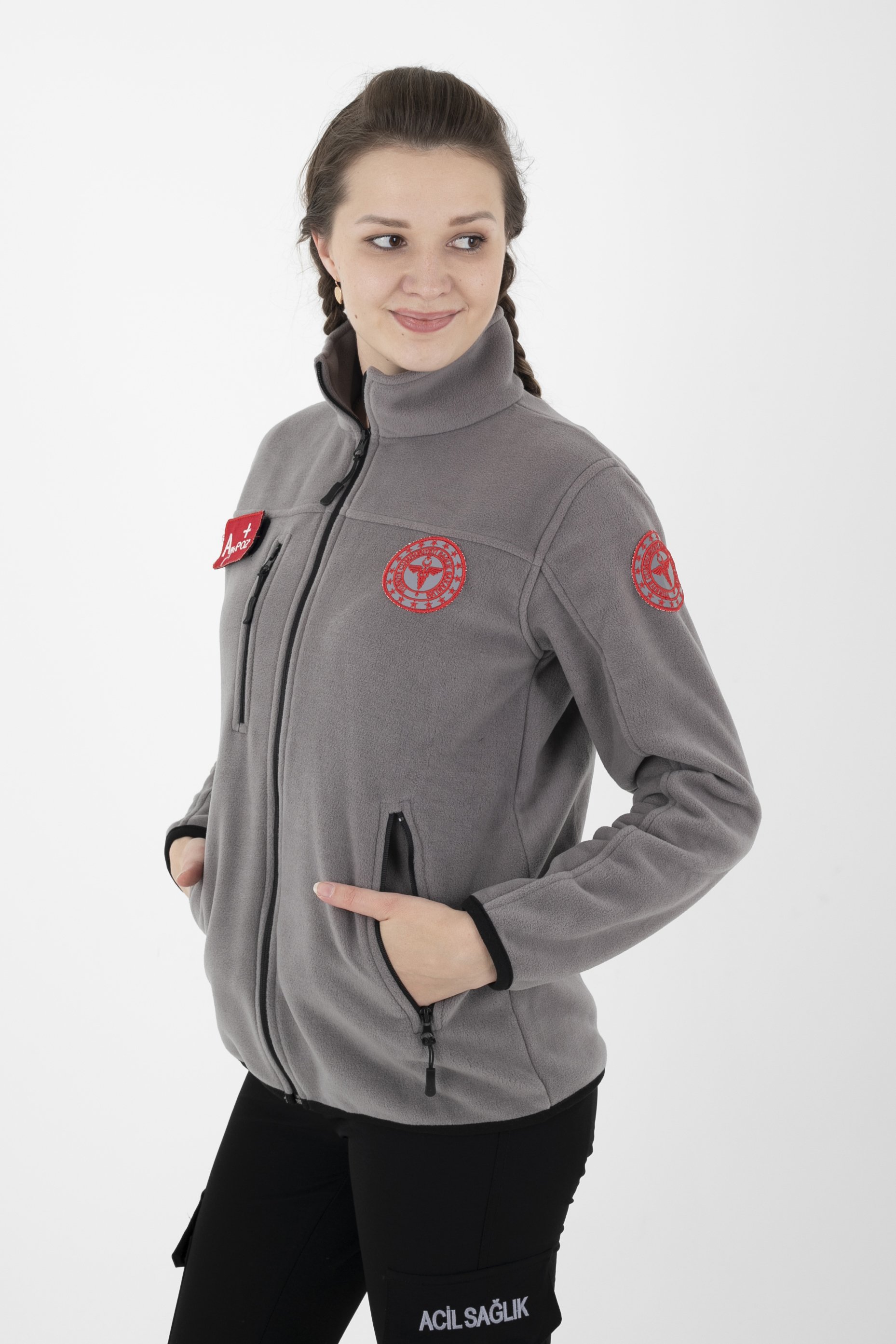Yeni Açık Füme 112 Acil Sağlık Polar (Unisex)