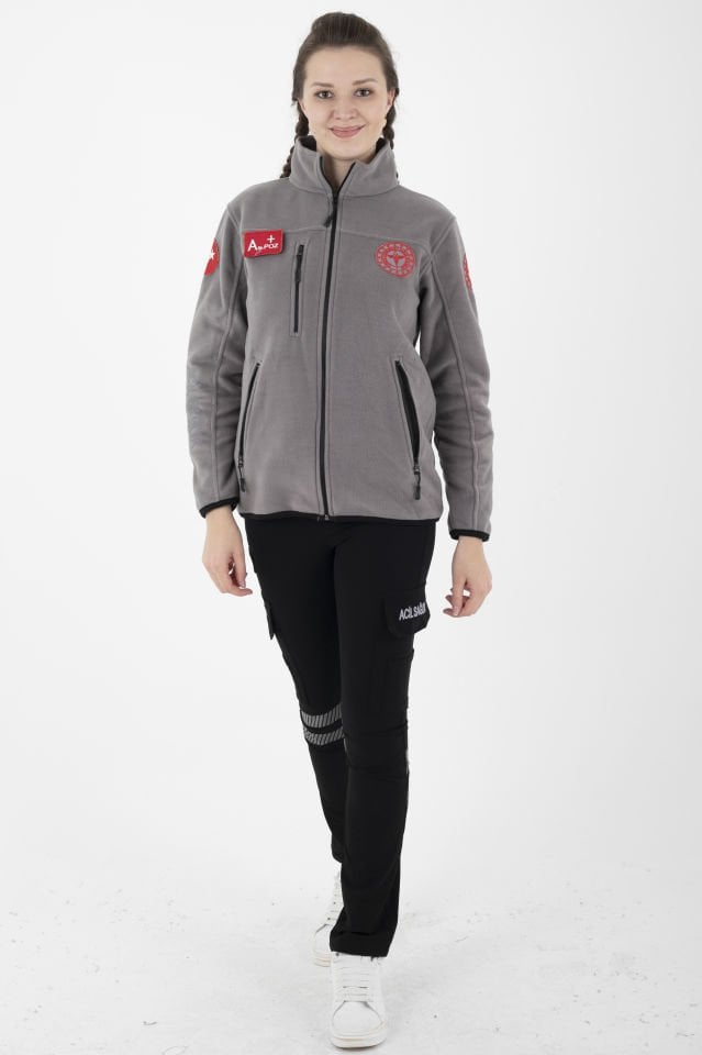 Yeni Açık Füme 112 Acil Sağlık Polar (Unisex)