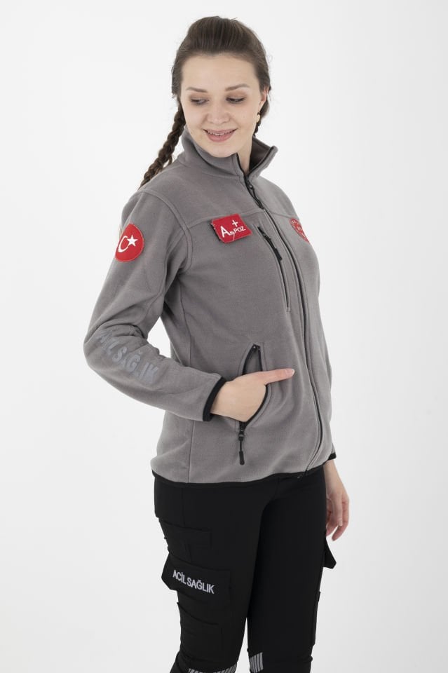 Yeni Açık Füme 112 Acil Sağlık Polar (Unisex)
