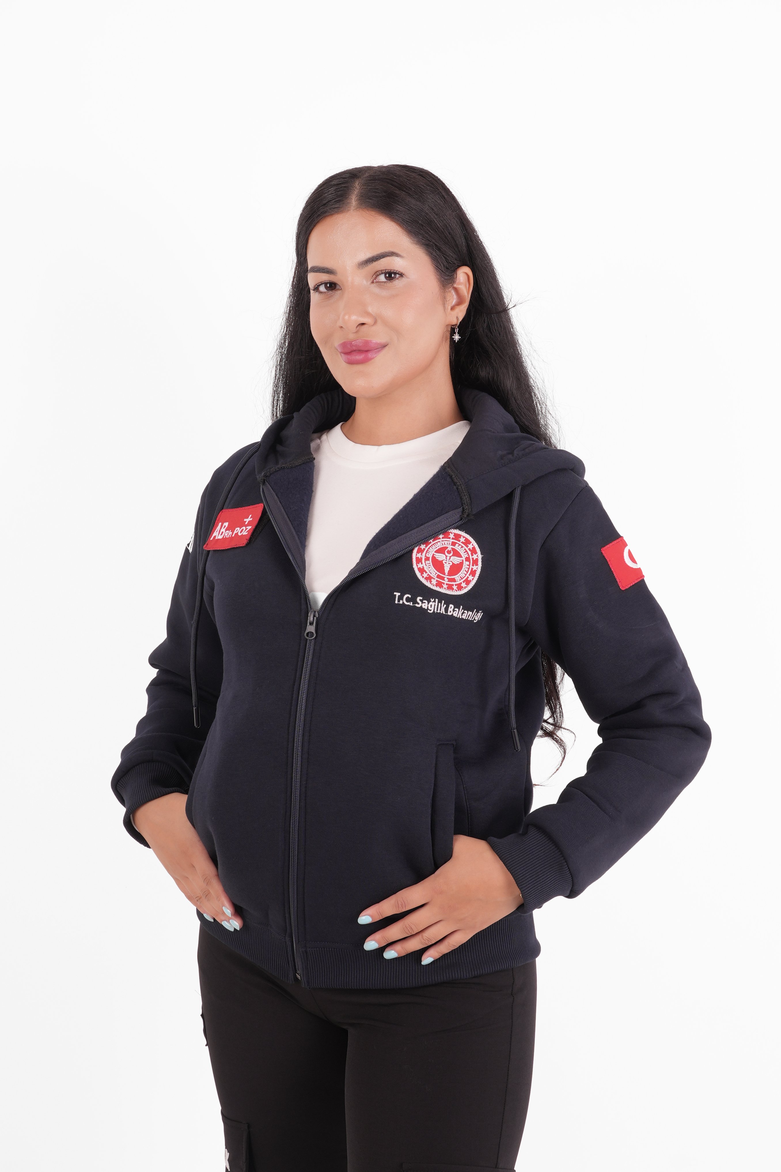 Sağlık Bakanlığı 112 Acil Lacivert Kapşonlu Polar (Unisex)