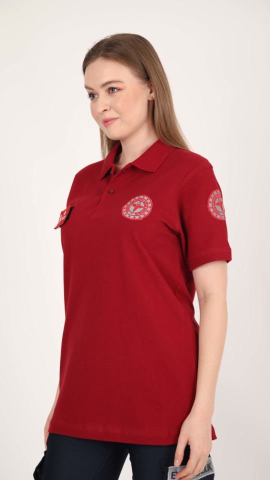 Evde Sağlık Bordo Lacost T-shirt (Unisex)