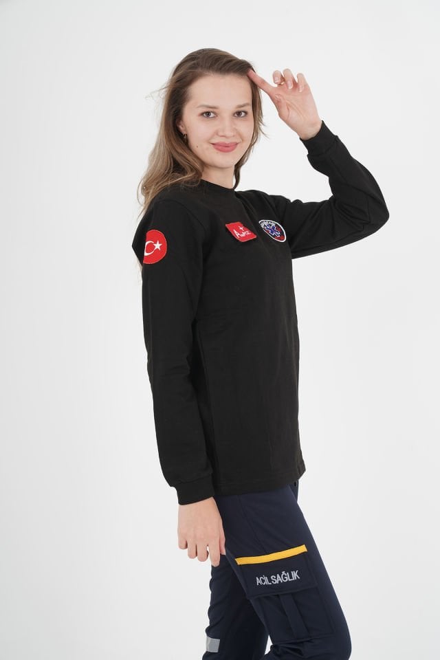 Yeni Sıfır Yaka Siyah Paramedik Swit (UNİSEX)