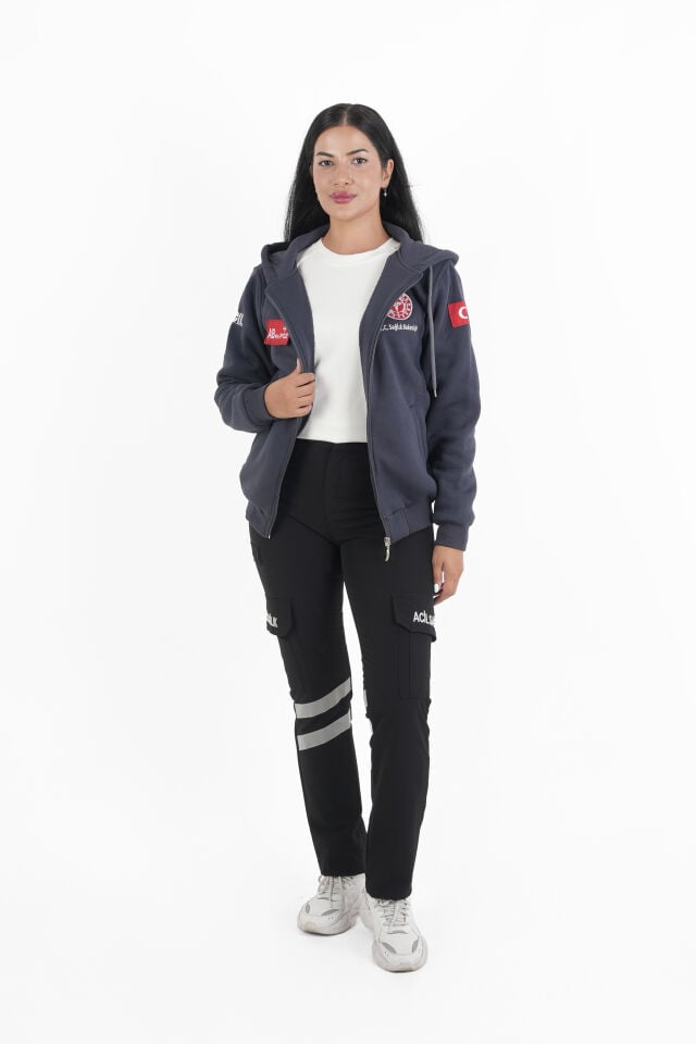 Sağlık Bakanlığı Füme 112 Acil Kapşonlu Polar (Unisex)