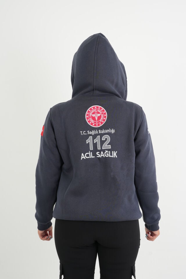 Sağlık Bakanlığı Füme 112 Acil Kapşonlu Polar (Unisex)