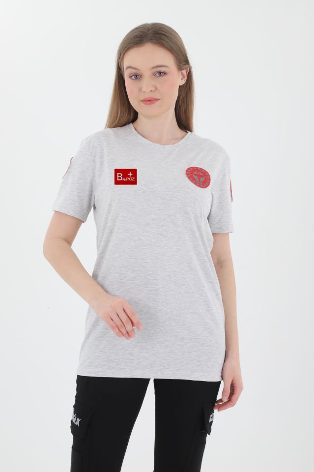 Evde Sağlık Açık Gri Penye T-shirt (Unisex)