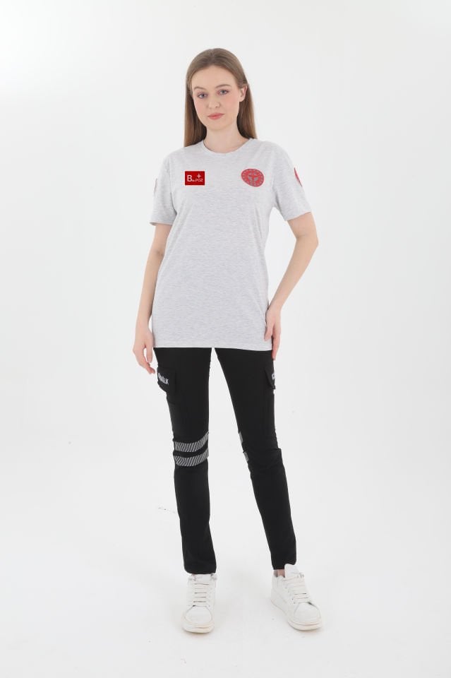 Evde Sağlık Açık Gri Penye T-shirt (Unisex)
