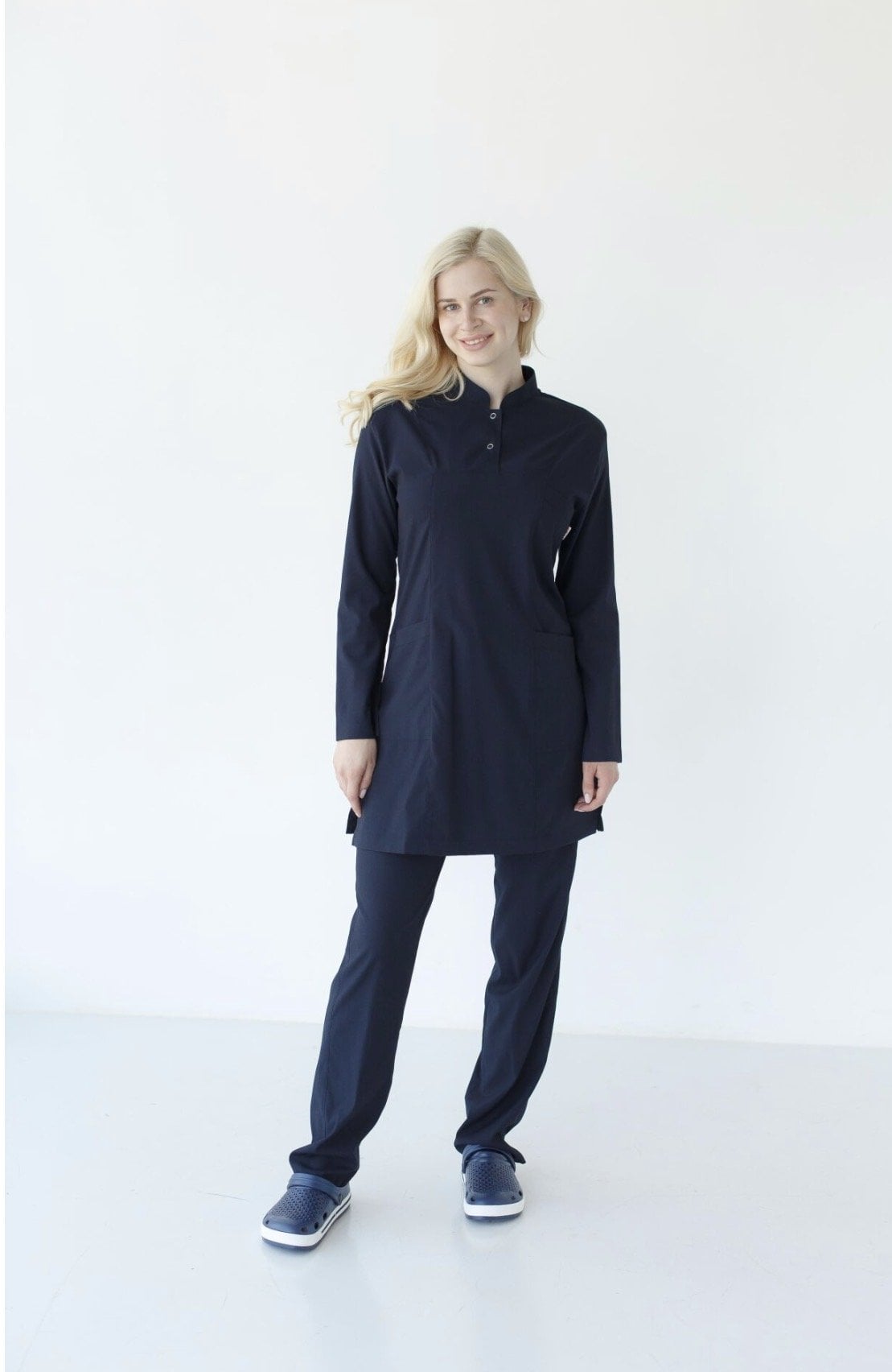 Tesettür Lacivert Likralı Cerrahi Takım