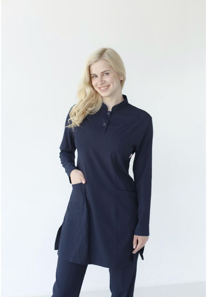 Tesettür Lacivert Likralı Cerrahi Takım