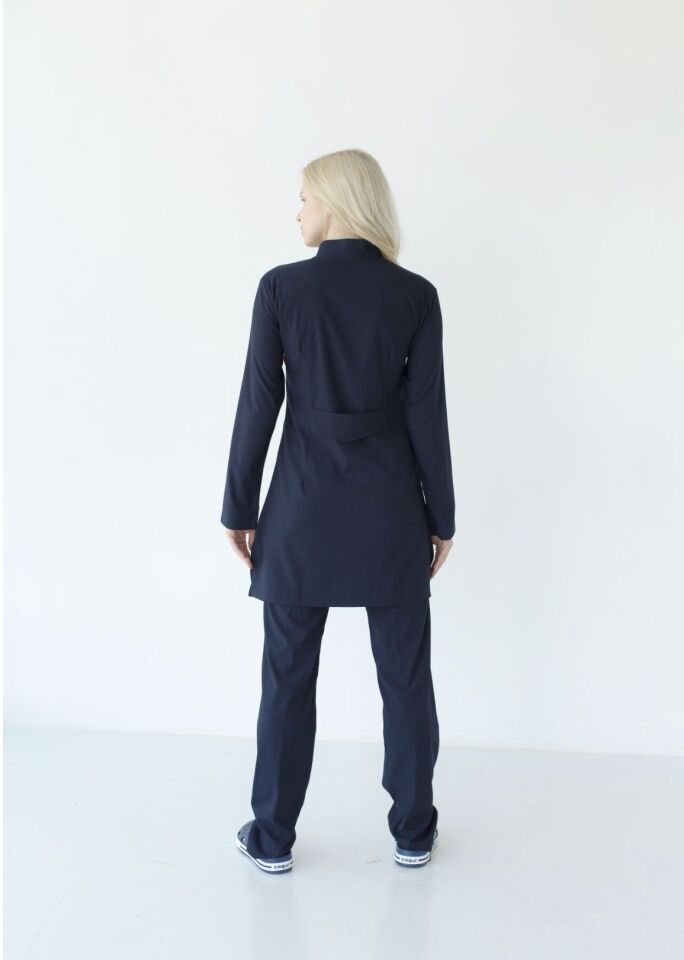 Tesettür Lacivert Likralı Cerrahi Takım