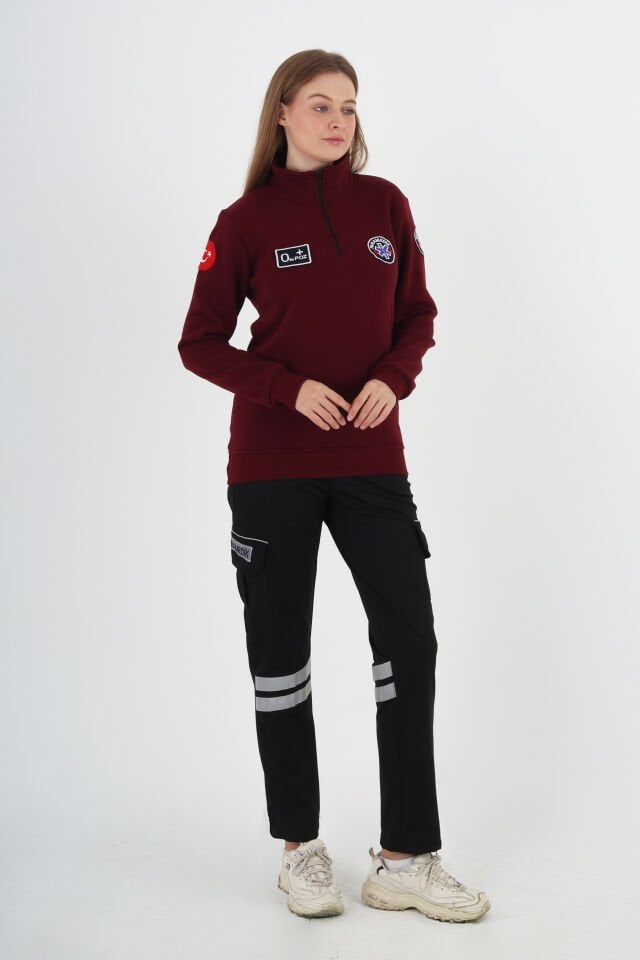 Paramedik Bordo Fermuarlı Swit (Unisex)