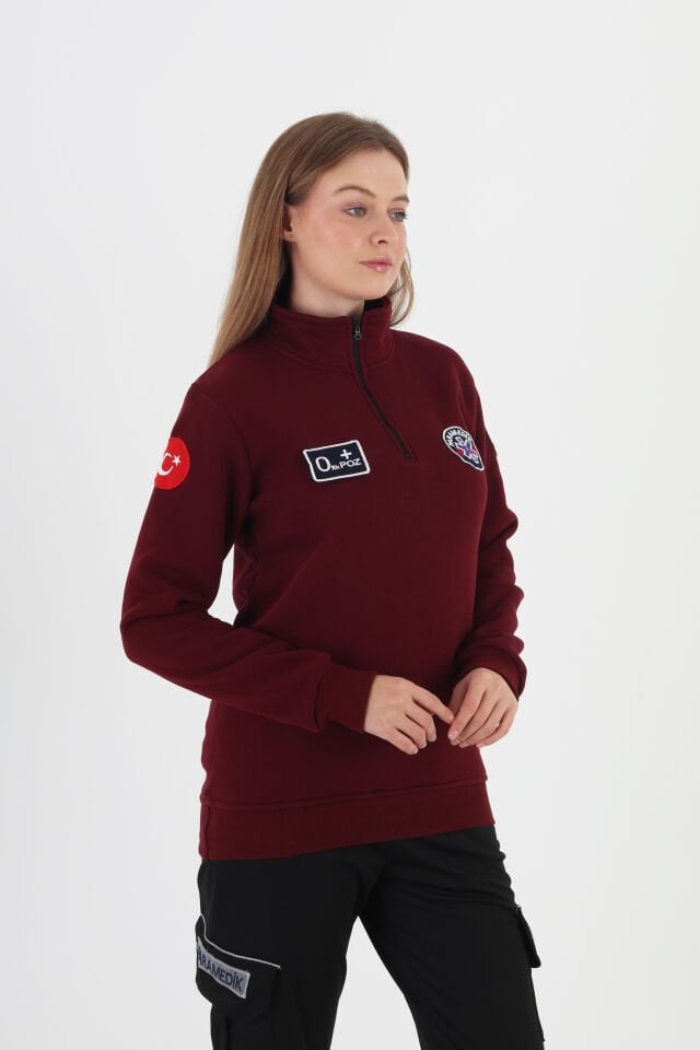 Paramedik Bordo Fermuarlı Swit (Unisex)