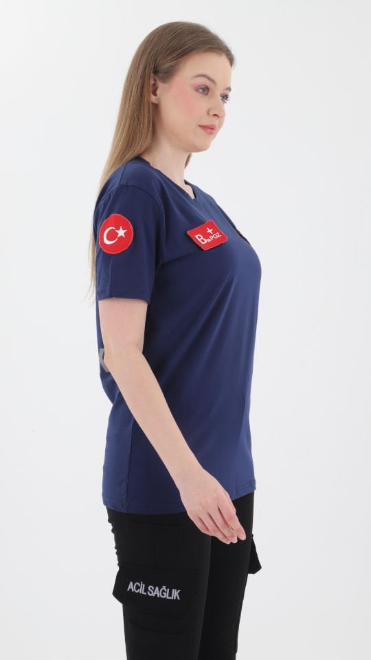 Evde Sağlık Petrol Mavisi Penye T-shirt (Unisex)