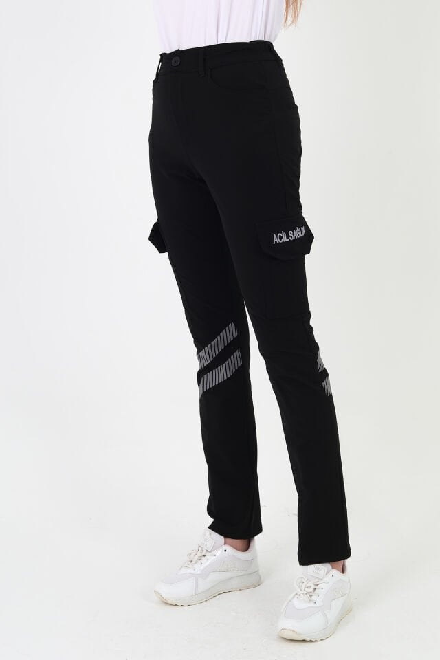 Yeni Acil Sağlık Siyah Outdoor Likralı Pantolon (Unisex)