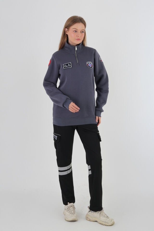 Paramedik Füme Fermuarlı Swit (Unisex)