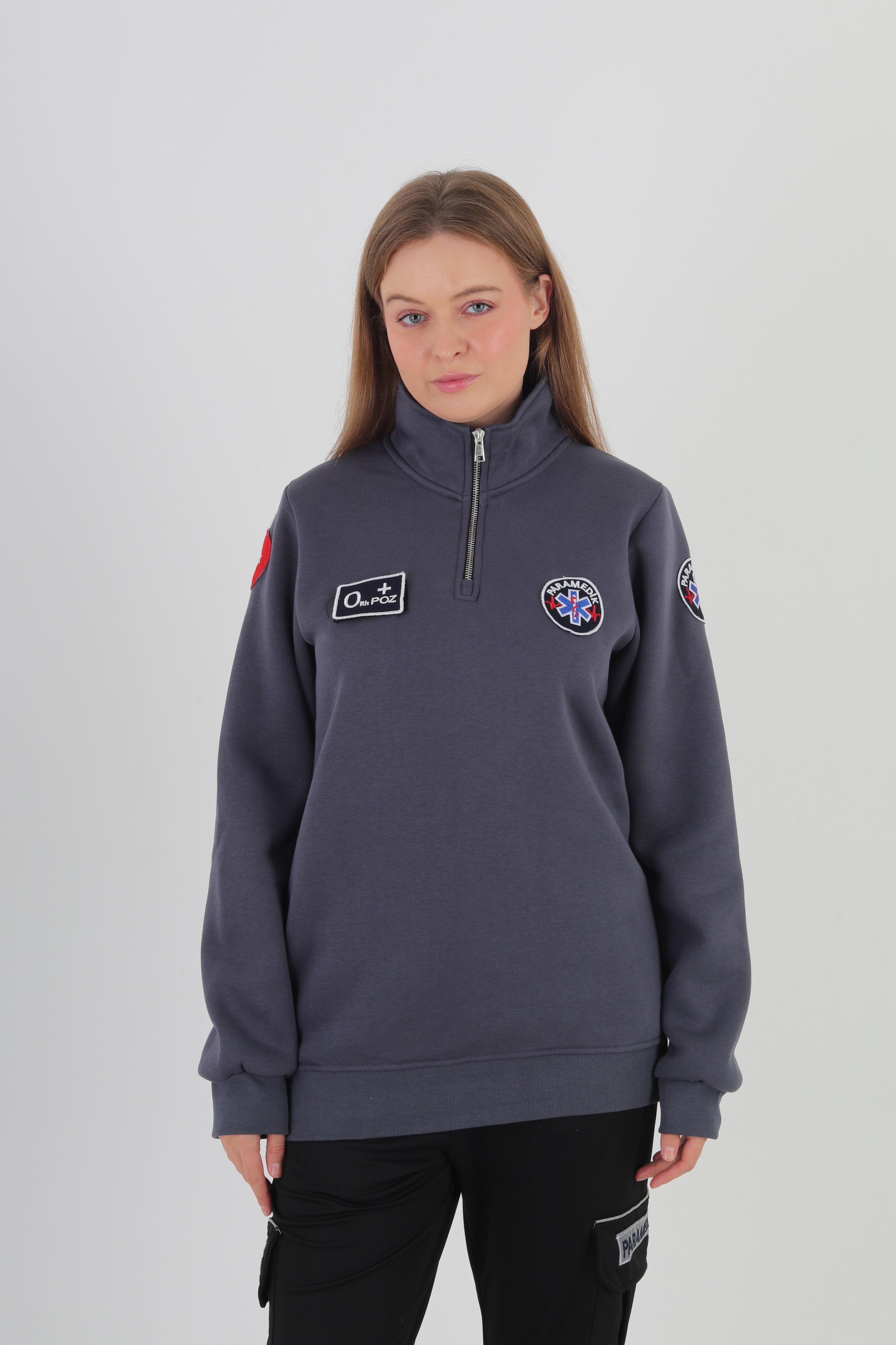 Paramedik Füme Fermuarlı Swit (Unisex)