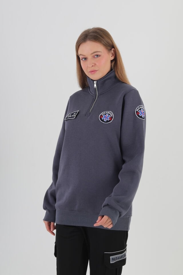 Paramedik Füme Fermuarlı Swit (Unisex)