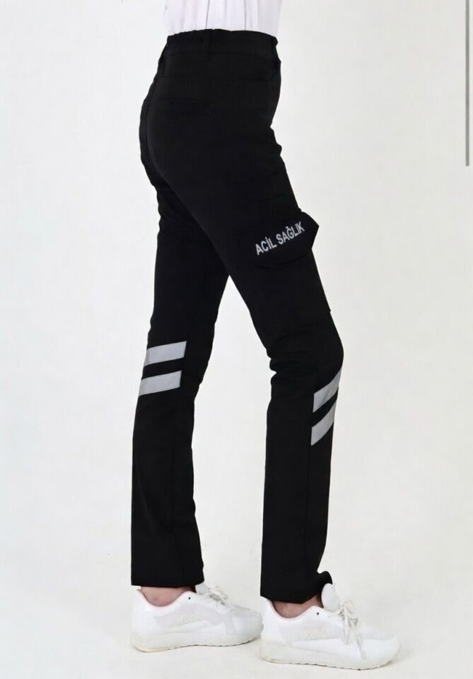 Yeni Acil Sağlık Siyah Outdoor Likralı Pantolon (Unisex)