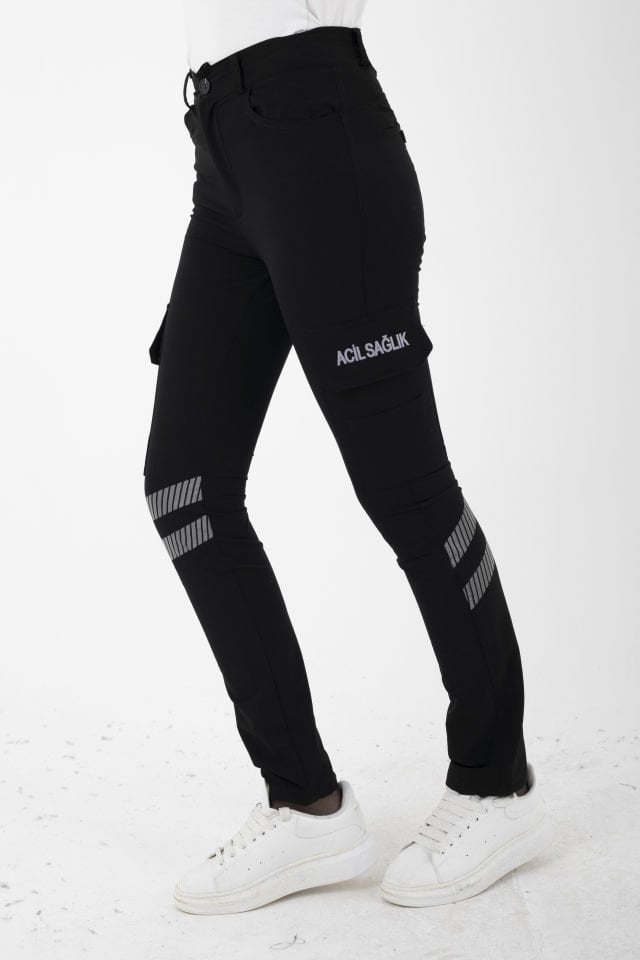 Yeni Acil Sağlık Siyah Outdoor Likralı Pantolon (Unisex)