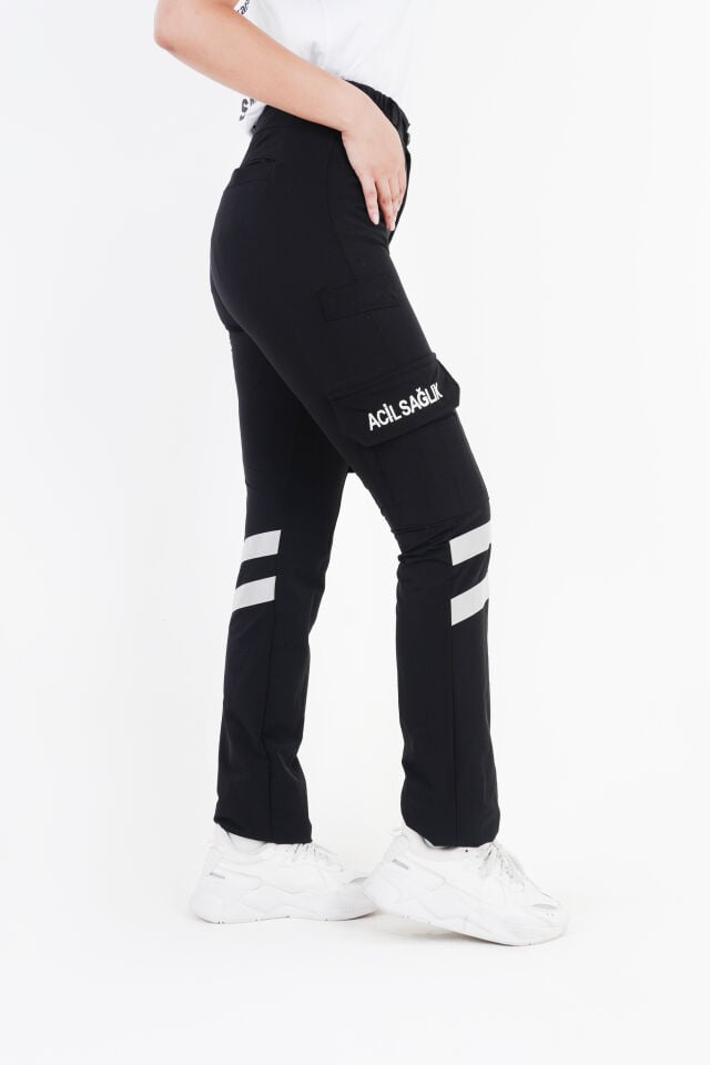 Yeni Acil Sağlık Siyah Outdoor Likralı Pantolon (Unisex)