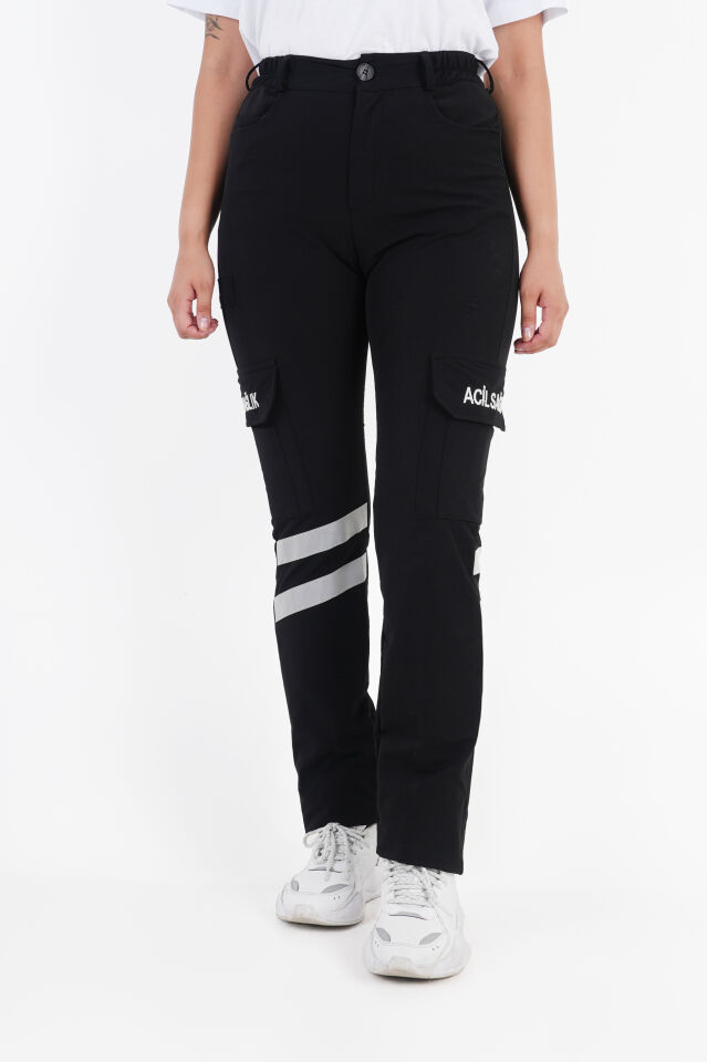 Yeni Acil Sağlık Siyah Outdoor Likralı Pantolon (Unisex)