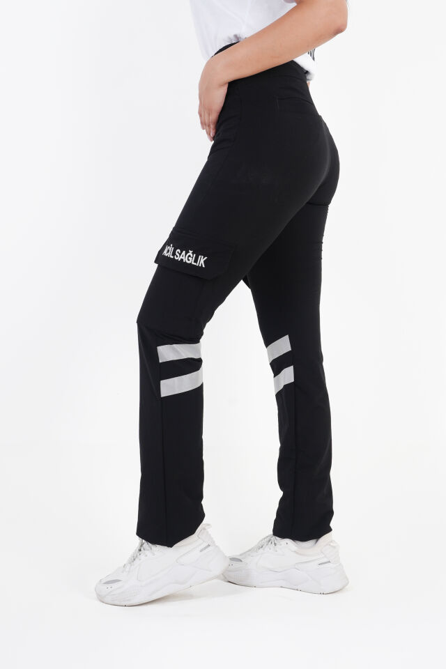 Yeni Acil Sağlık Siyah Outdoor Likralı Pantolon (Unisex)
